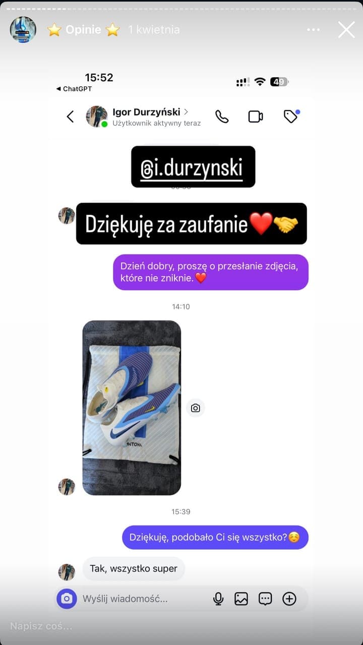 Echte Kundenbewertung Stock-Sport